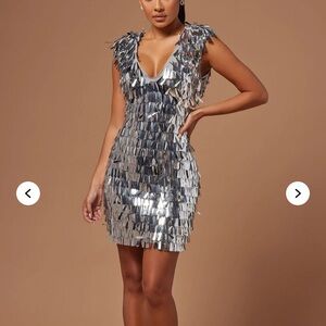 New - Metallic Silver Dress